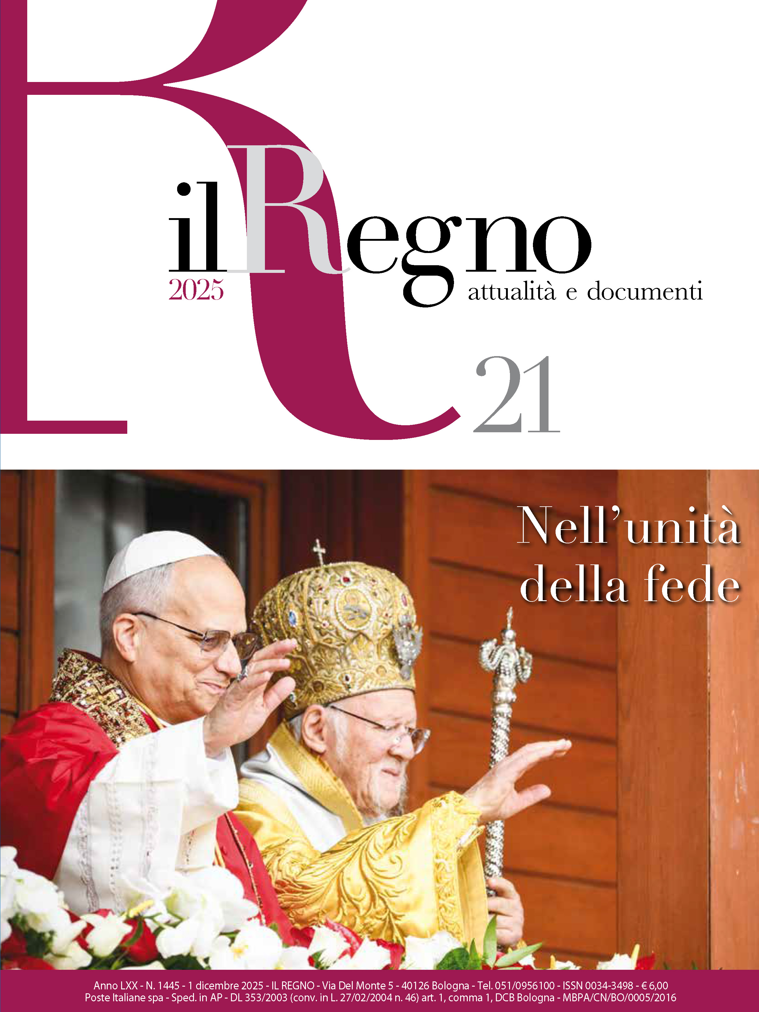 Copertina di Documenti Anno 2025 Numero 21